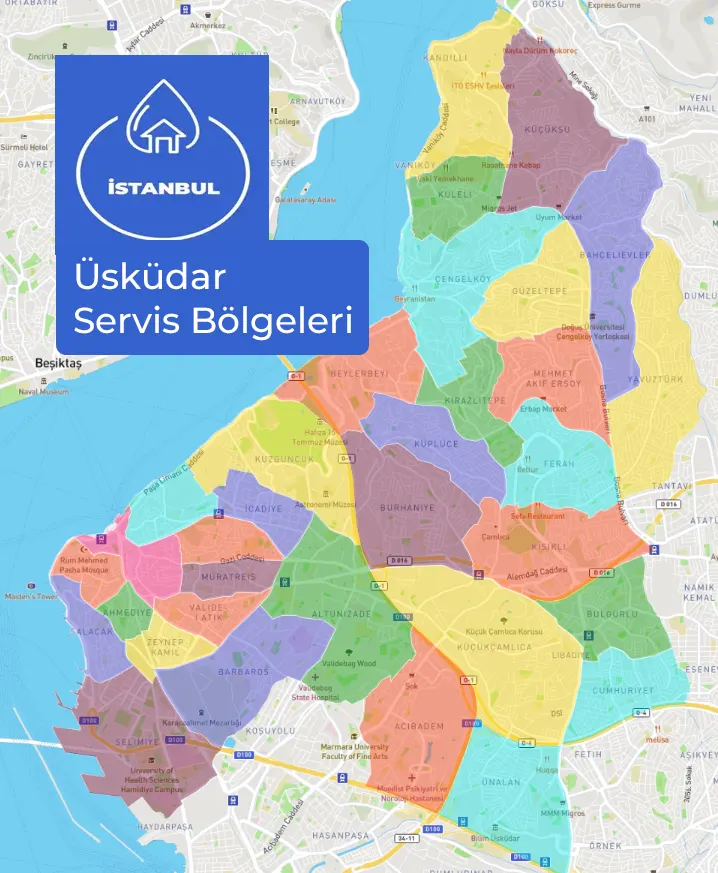 Üsküdar Koltuk Yıkama Servis Bölgeleri